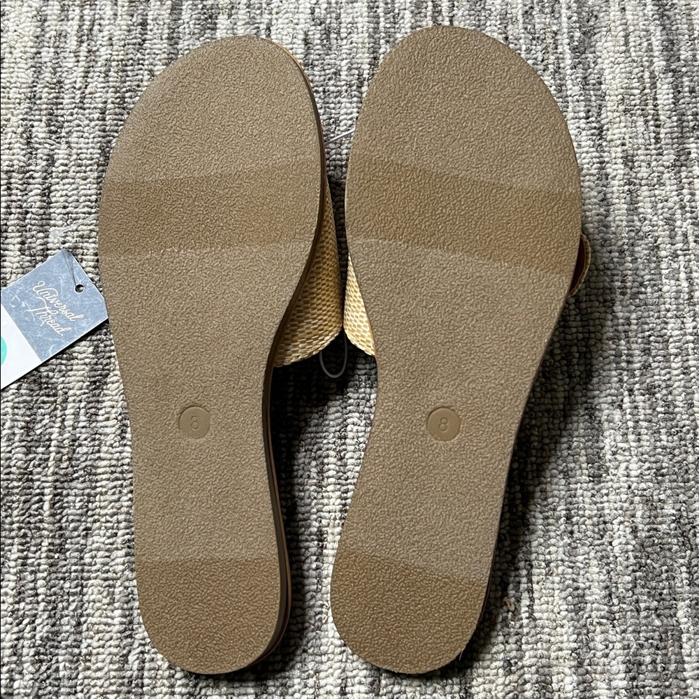 Universal Thread Women's Nesryn Raffia Shell Ornament Slide Sandal Size 6 - Picture 8 of 13